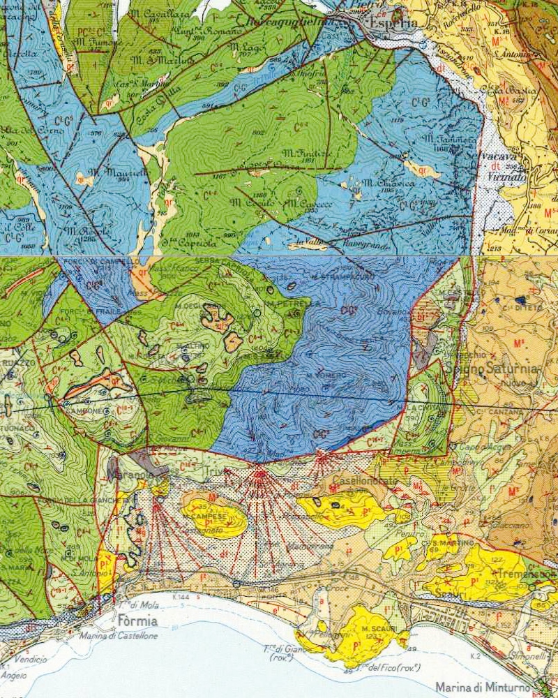 Carta geologica dei Monti Aurunci