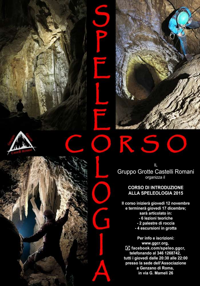 Corso di speleologia Gruppo Grotte Castelli Romani 2015